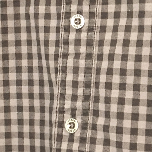 Guess Men's Small Button-up Dress Shirt Black Gray - Picture 6 of 9